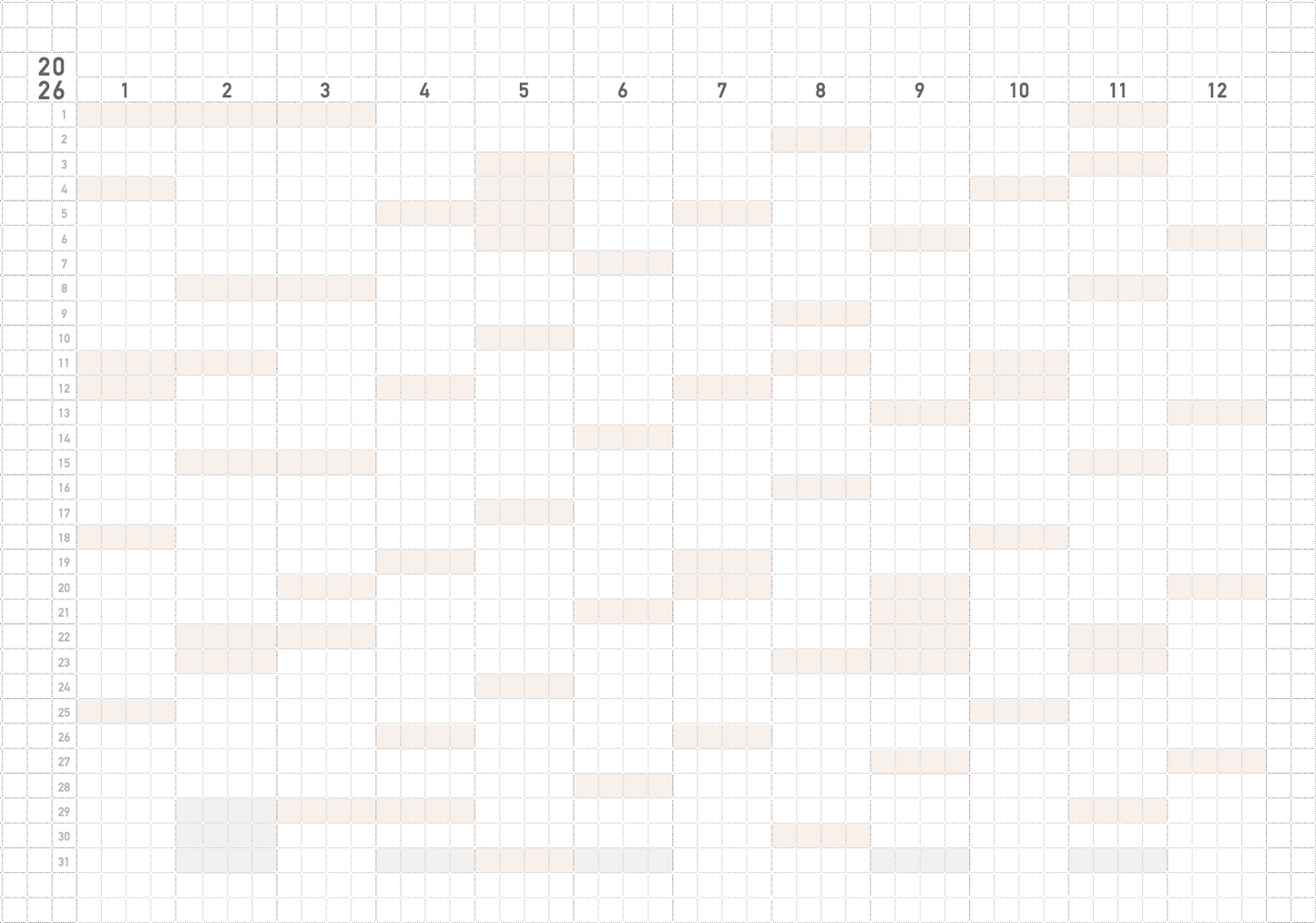 ※穴なし※GLID LIFE PLANNER カレンダー、ダイアリー、日付入り手帳 2026